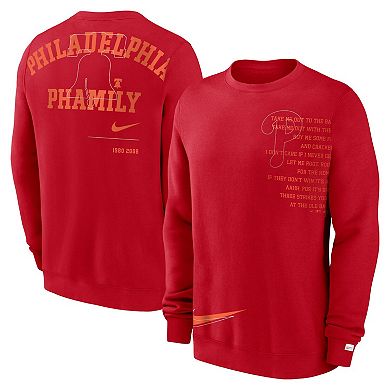 Men's Nike Red Philadelphia Phillies Statement Ball Game Fleece Pullover Sweatshirt