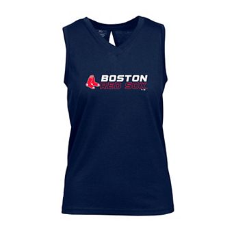 Women's Levelwear Navy Boston Red Sox Paisley Chase V-Neck Tank Top