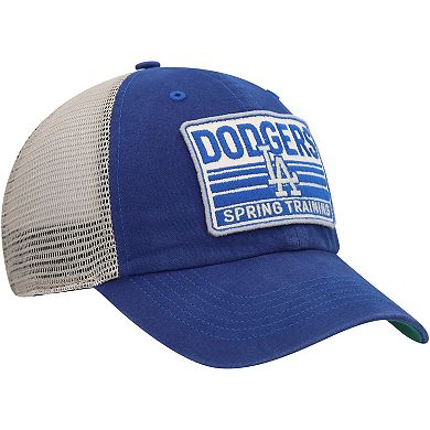 Men's '47 Royal/Tan Los Angeles Dodgers Four Stroke Clean Up Trucker Snapback Hat