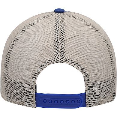 Men's '47 Royal/Tan Los Angeles Dodgers Four Stroke Clean Up Trucker Snapback Hat