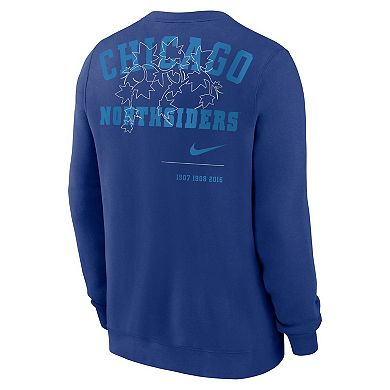 Men's Nike Royal Chicago Cubs Statement Ball Game Fleece Pullover Sweatshirt
