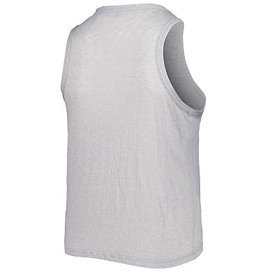 Women's Soft as a Grape Gray San Diego Padres Plus Size High Neck Tri-Blend Tank Top