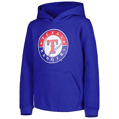 Youth Royal Texas Rangers Team Primary Logo Pullover Hoodie