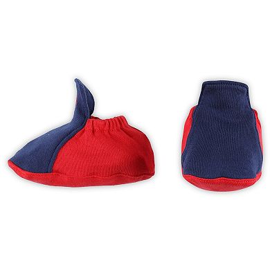 Newborn & Infant Red/Navy Los Angeles Angels Three-Piece Love of Baseball Bib Bodysuit & Booties Set