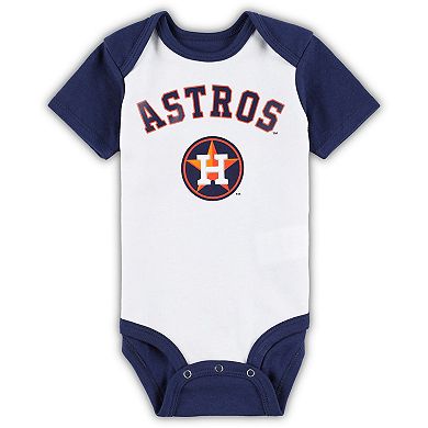 Infant White/Heather Gray Houston Astros Two-Pack Little Slugger Bodysuit Set