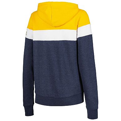 Women's New Era Heather Navy Milwaukee Brewers Colorblock Full-Zip Hoodie Jacket