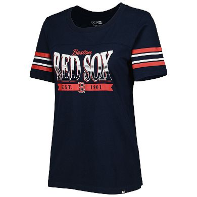 Women's New Era Navy Boston Red Sox Team Stripe T-Shirt
