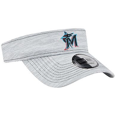 Men's New Era Gray Miami Marlins Adjustable Visor