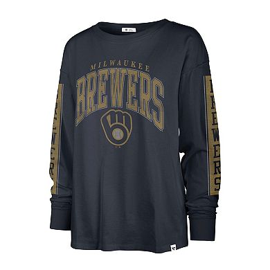 Women's '47 Navy Milwaukee Brewers Statement Long Sleeve T-Shirt