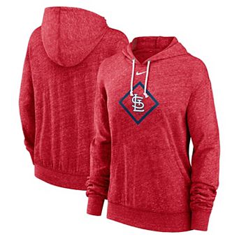 Women's Nike Red St. Louis Cardinals Diamond Icon Gym Vintage Pullover Hoodie