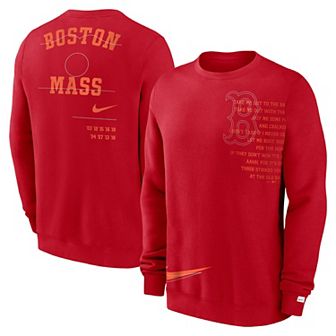 Men's Nike Red Boston Red Sox Statement Ball Game Fleece Pullover Sweatshirt