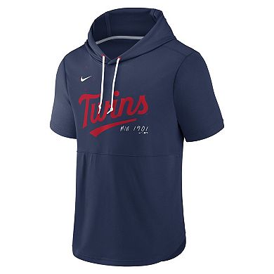 Men's Nike Navy Minnesota Twins Springer Short Sleeve Team Pullover Hoodie