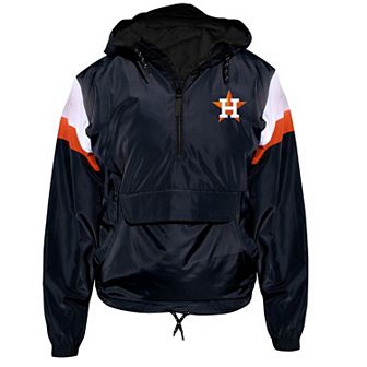 Women's Profile Navy Houston Astros Plus Size Anorak Quarter-Zip Hoodie