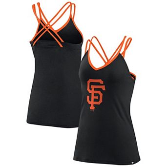 Women's Fanatics Branded Black San Francisco Giants Barrel It Up Cross Back V-Neck Tank Top