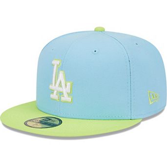 Men's New Era Light Blue/Neon Green Los Angeles Dodgers Spring Color Two-Tone 59FIFTY Fitted Hat