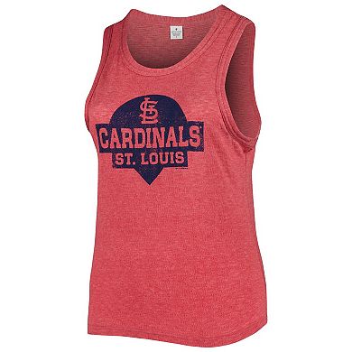 Women's Soft as a Grape Red St. Louis Cardinals Plus Size High Neck Tri-Blend Tank Top