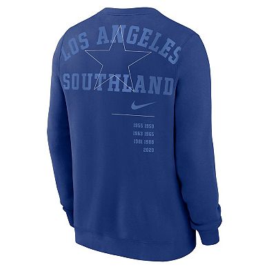 Men's Nike Royal Los Angeles Dodgers Statement Ball Game Fleece Pullover Sweatshirt