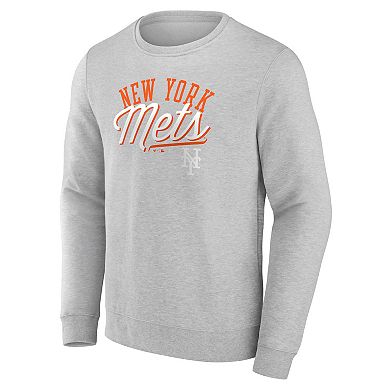 Men's Fanatics Heather Gray New York Mets Simplicity Pullover Sweatshirt