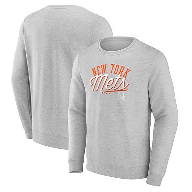 Men's Fanatics Heather Gray New York Mets Simplicity Pullover Sweatshirt