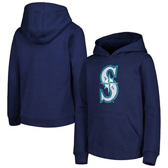 Youth Navy Seattle Mariners Team Primary Logo Pullover Hoodie