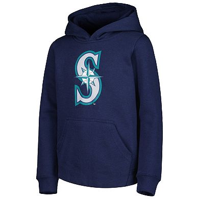 Youth Navy Seattle Mariners Team Primary Logo Pullover Hoodie