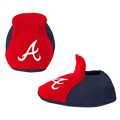 Newborn & Infant Navy/Red Atlanta Braves Three-Piece Love of Baseball Bib Bodysuit & Booties Set