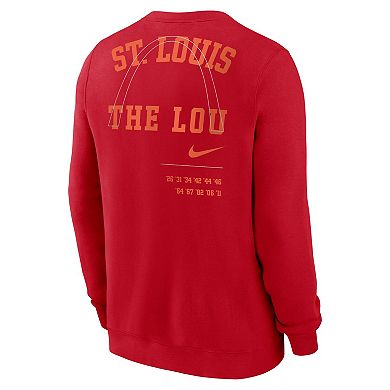 Men's Nike Red St. Louis Cardinals Statement Ball Game Fleece Pullover Sweatshirt