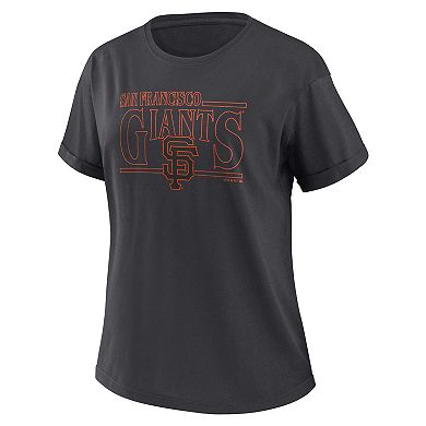 Women's WEAR by Erin Andrews Charcoal San Francisco Giants Oversized Boyfriend T-Shirt