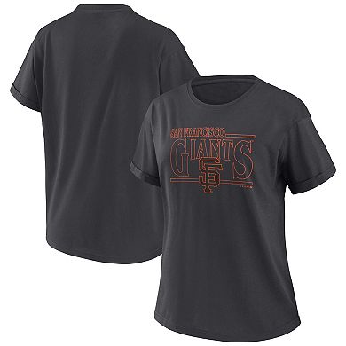 Women's WEAR by Erin Andrews Charcoal San Francisco Giants Oversized Boyfriend T-Shirt