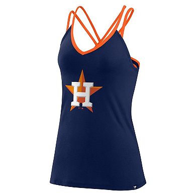 Women's Fanatics Branded Navy Houston Astros Barrel It Up Cross Back V-Neck Tank Top