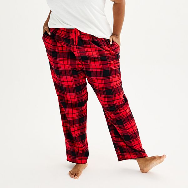 Plus Size Sonoma Goods For Life® Flannel Open Hem Sleep Pajama Pants