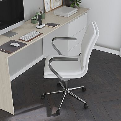 Merrick Lane Artemis Mid-Back Home Office Chair with Armrests, Height Adjustable Swivel Seat and Five Star Base