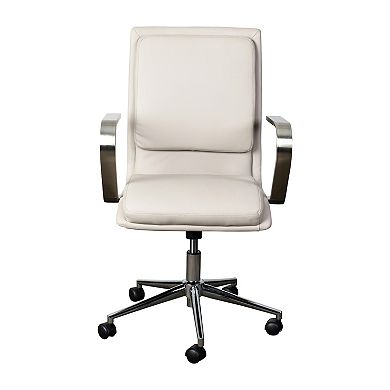 Merrick Lane Artemis Mid-Back Home Office Chair with Armrests, Height Adjustable Swivel Seat and Five Star Base