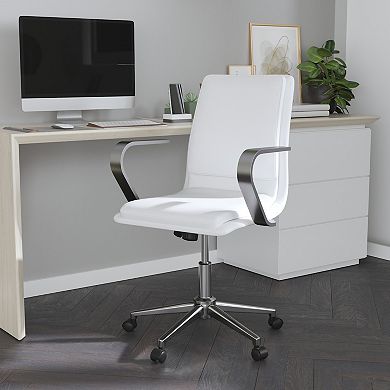 Merrick Lane Artemis Mid-Back Home Office Chair with Armrests, Height Adjustable Swivel Seat and Five Star Base
