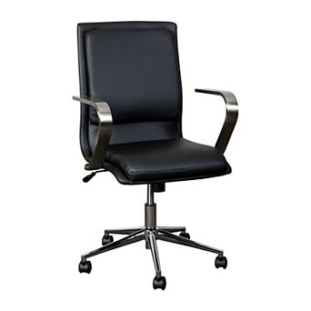 Merrick Lane Artemis Mid-Back Home Office Chair with Armrests, Height Adjustable Swivel Seat and Five Star Base