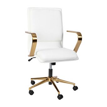 Merrick Lane Artemis Mid-Back Home Office Chair with Armrests, Height Adjustable Swivel Seat and Five Star Base