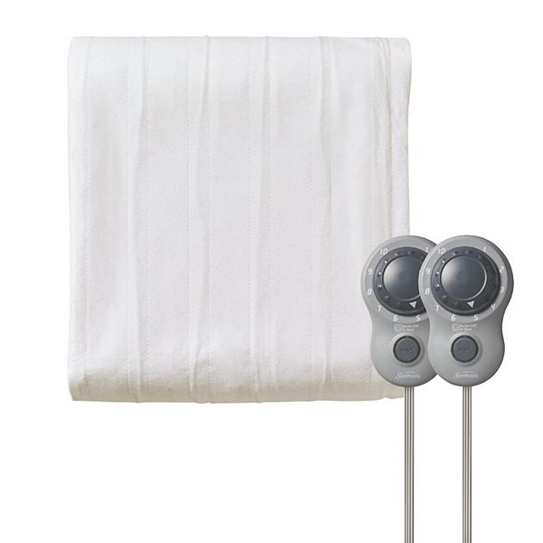 Sunbeam Queen Electric Heated Polyester Mattress Pad with Dual Dial