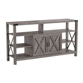 Merrick Lane Green River Media Console with Open and Closed Storage