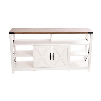 Merrick Lane Green River Media Console with Open and Closed Storage