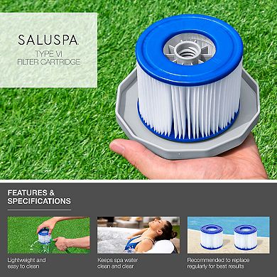Bestway 60311E SaluSpa Type VI Inflatable Hot Tub Replacement Filter Cartridge