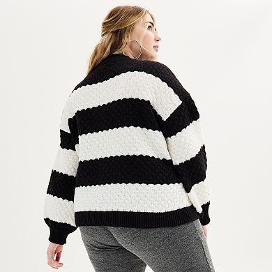 Plus Size Nine West Mock Neck Cozy Pullover Sweater