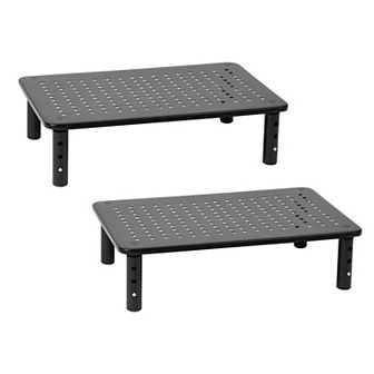 Mind Reader Elevate Collection Adjustable Height Monitor Stand 2 pc Set
