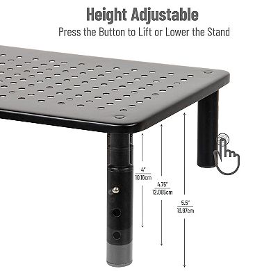 Mind Reader Elevate Collection Adjustable Height Monitor Stand 2-pc. Set