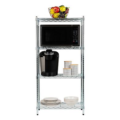 Mind Reader Alloy Collection Adjustable 4-Tier Industrial Storage Shelves