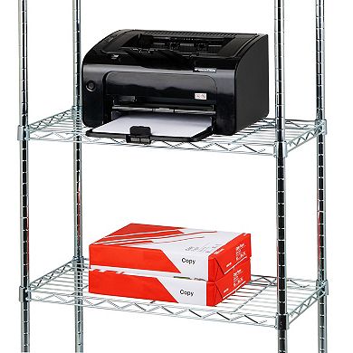 Mind Reader Alloy Collection Adjustable 4-Tier Industrial Storage Shelves