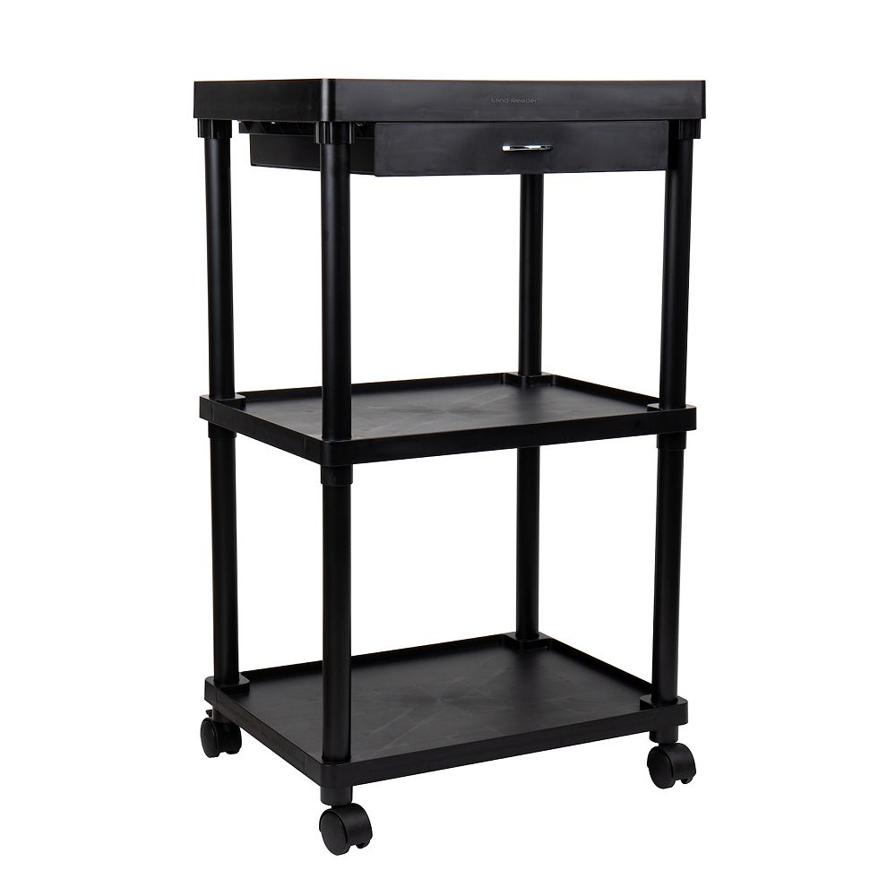 Mind Reader Anchor Collection Mobile Printer Cart with 3 Shelves and a ...
