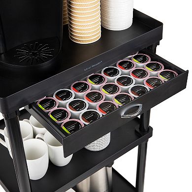 Mind Reader Anchor Collection Mobile Printer Cart with 3 Shelves and a Storage Drawer