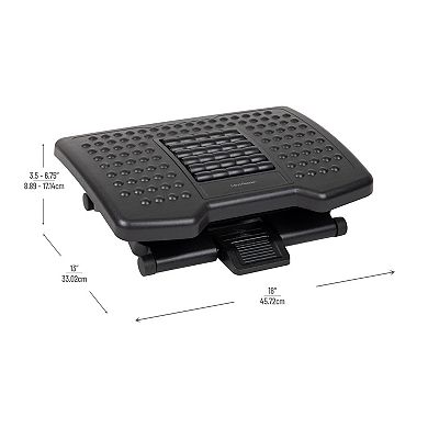 Mind Reader Anchor Collection Adjustable Ergonomic Foot Rest with Massage Rollers