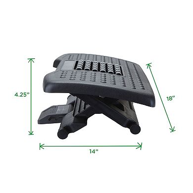 Mind Reader Anchor Collection Adjustable Ergonomic Foot Rest with Massage Rollers
