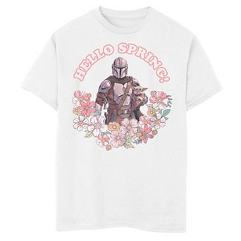 Boys 6-20 Star Wars The Mandalorian Hello Spring Flower Wreath Graphic Tee
